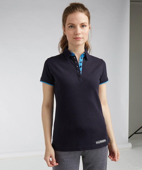 201FR Women's contrast piqué polo shirt